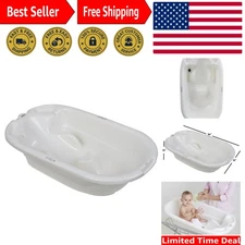 EuroBath 2-Stage Baby Bath Tub, White - Large, Long Lasting Baby Essentials, ...