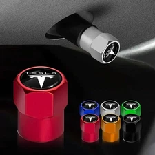 4PCS Metal Tire Valve Stem Caps Car Accessories For Tesla Model 3 X S Y