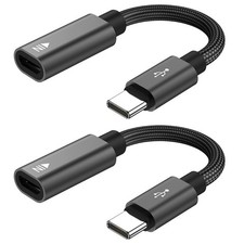 Micro USB to C Adapter, 2-Pack Female Type C Male Black