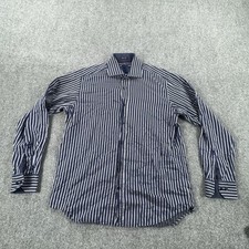 Bugatchi Shirt Mens Large Striped Button Up Long Sleeve Classic Fit Dress Shirt
