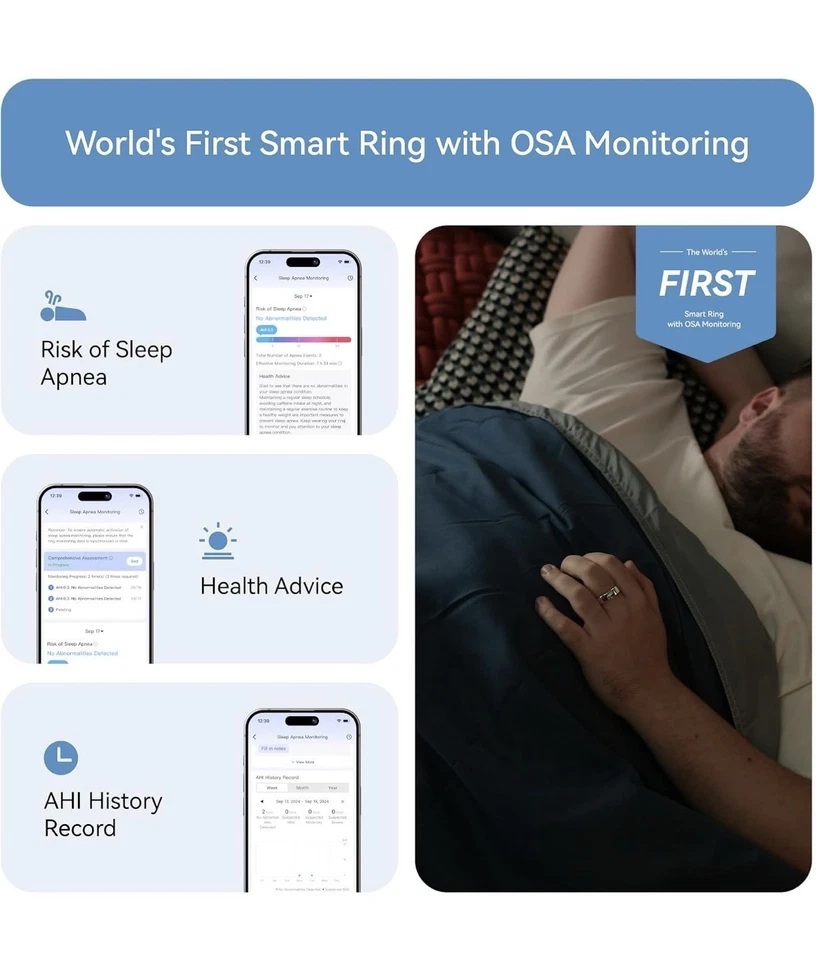 Anillo inteligente ultrafino RingConn® Gen 2 - Monitoreo de apnea del sueño y seguimiento de la salud Foto 3 de 4