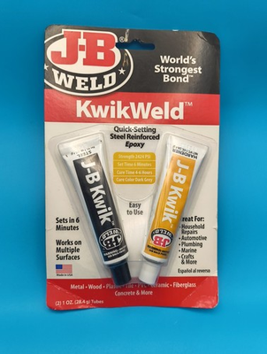 #ad J B Weld 8276 KwikWeld Quick Setting Steel Reinforced Epoxy Dark Grey 2 oz $6.95
