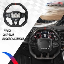 Carbon Fiber Sport Steering Wheel Flat Top Fit 15 Dodge Charger Challenger Srt Carbon Fiber Sport Steering Wheel Flat Top Fit 15 Dodge Charger Challenger Srt