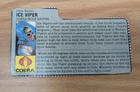 Ice Viper Cobra Wolf Driver GI Joe File Card Vintage Action Figure Accessory