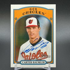 2021 Topps Heritage Minors Carter Baumler Real One AUTO Rookie Autograph RC