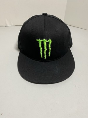 Monster Energy Drink Hat Snapback Cap Embroidered Logo Adjustable Black Green