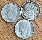 1961 Silver Roosevelt 90% Dimes  Lot Of 3 U.S Mint