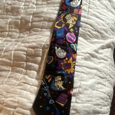 Rocky & Bullwinkle and Friends Movie Promo Black Character Print Necktie