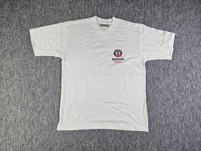 Vintage Erdinger Beer Promo T-Shirt M Weissbier Back Graphic German V-Neck Brew