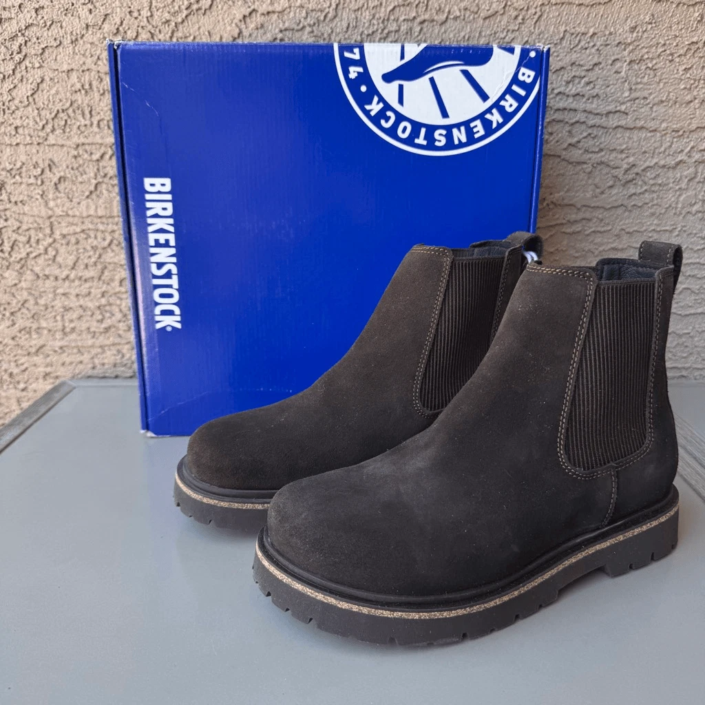 Birkenstock Memphis Horn/Blue Suede Ankle Boot Size EU 41 Reg US M8-8.5 W10-10.5 Birkenstock Memphis Horn/Blue Suede Ankle Boot Size EU 41  main image 3