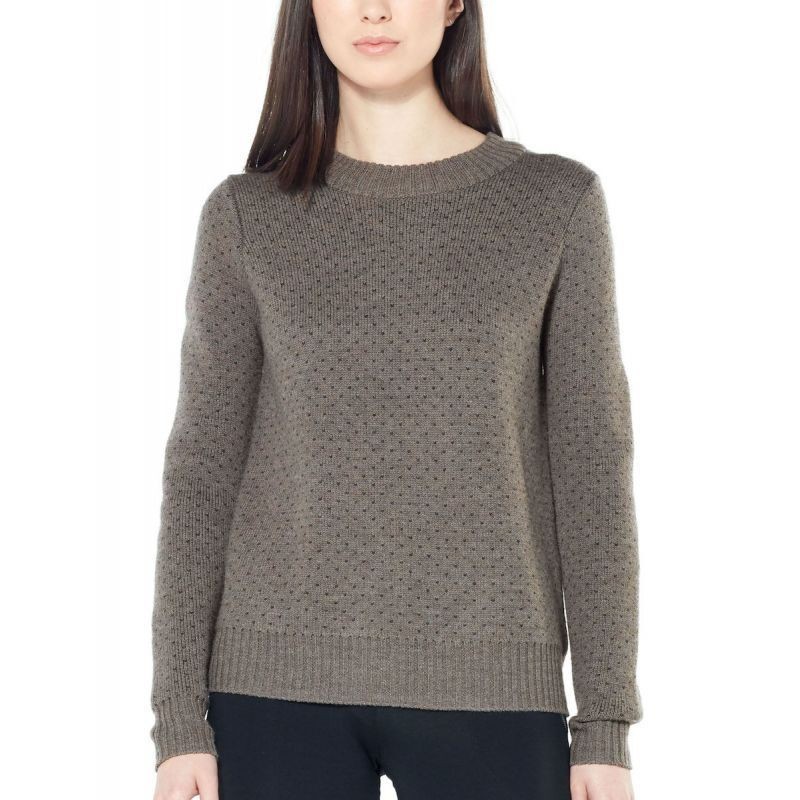 Suéter Icebreaker para mujer marrón de lana merino con cuello redondo...