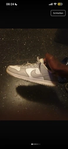 Nike Dunk Low Grey Fog Sneaker, Grau Weiß, Größe 45