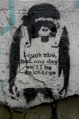 Banksy Apeman Giclee Canvas Picture Wall Art