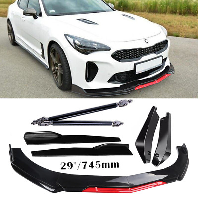 Front Rear Bumper Lip Spoiler Splitter Body Kits Glossy Black For KIA Stinger F
