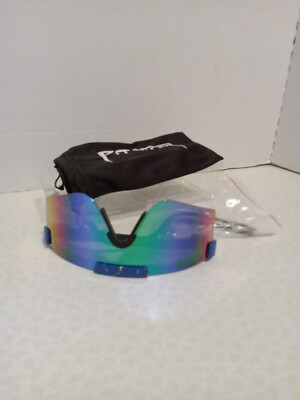 Pit Viper Blue With Yellow Specks Polarized Sunglasses With Turbo