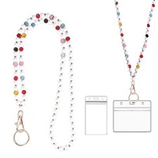 Smile Teacher Lanyard Cute Teacher Lanyards with Id Holder for Women Natural ...