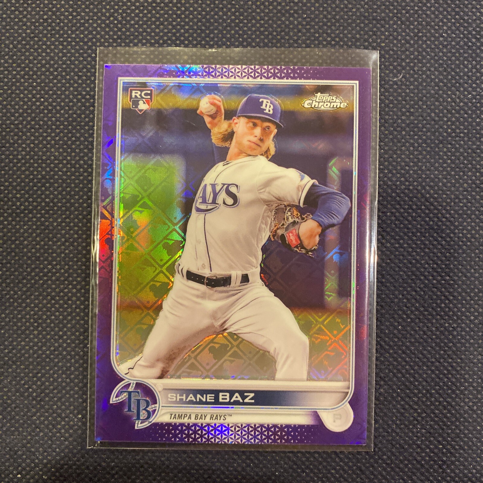 ⚾2022 Topps Chrome LogoFractor RC Shane Baz Purple Refractor /250 Tampa Bay Rays