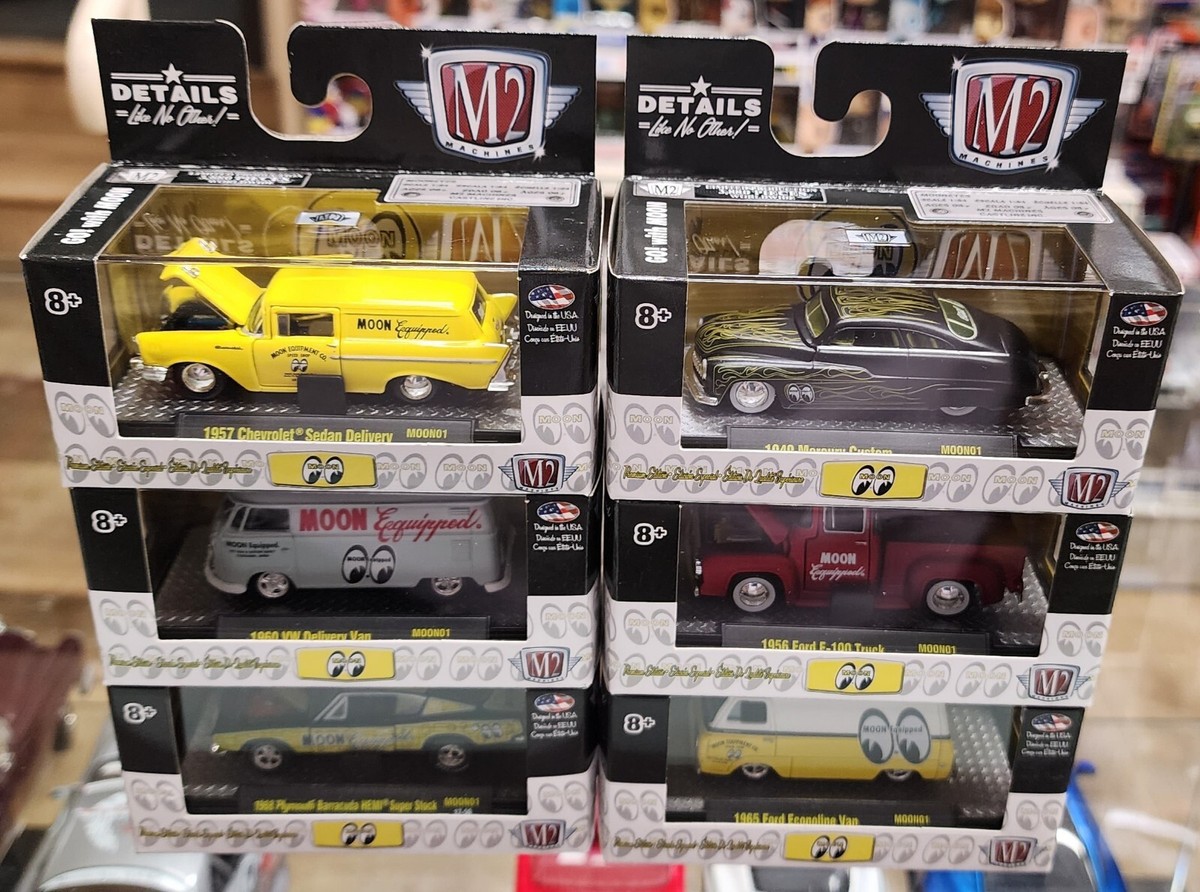 M2 Machines Ltd. Ed. Mooneyes Box Set of 6 Hemi VW Van Mercury 