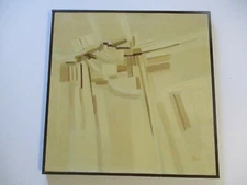 VINTAGE  OIL PAINTING ABSTRACT EXPRESSIONISM MODERNISM P.J DAVIDSON SIGNED 1970
