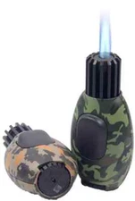 Single Jet Torch Lighter Adjustable Windproof Butane Refillable Camo Color