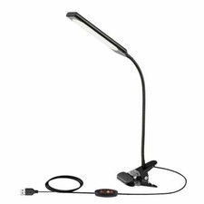 Adjustable USB Clamp Desk Lamp, Flexible LED Reading Light for Bed Table Night