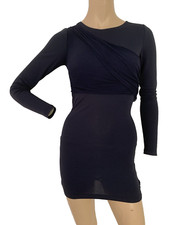 ALICE + OLIVIA Navy Blue Long Sleeve Bodycon Mini Party Dress UK 6 EU 34 US 2 XS