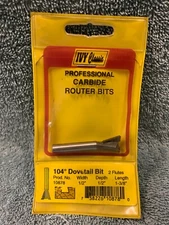 Dovetail Router Bit  104 degree - 1/4" Shank  by IVY Classic 10878
