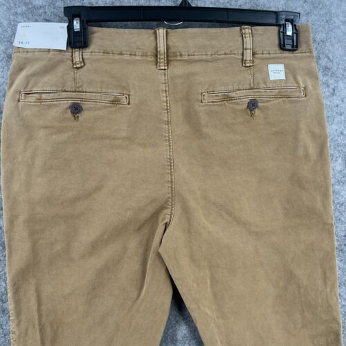 American Eagle Flex Skinny Lived In Khaki Pants Stretch Mens Size 34 x 32 NWT