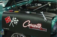 Fender Gripper Black Protective Fender Cover Mat Chevrolet C2 Corvette Flag Logo