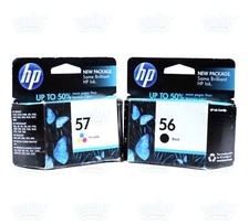 2PK Genuine HP 56 Black  57 Color Cartridges DeskJet 450 5550 Photosmart 7150