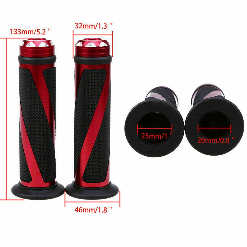 2 Pcs 7/8" 1“ Motorcycle Handle Bar Hand Grips Bar For Honda Yamaha Harley - Imagem 4 de 4