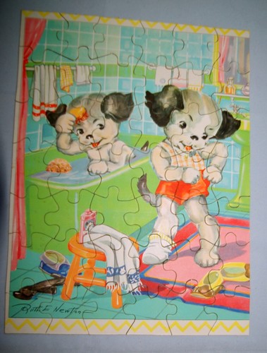 Three 1934 Whitman Pub. Co. KITTENS and PUPPIES PUZZLES- Harry Rinker Collection - Picture 4 of 11
