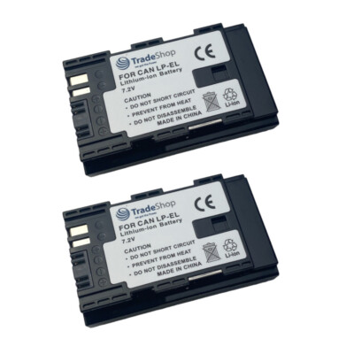 2x Li-Ion Akku 7,2V 2,6Ah für Canon LP-EL LC-E6, EL-1 Speedlite Flash Blitzgerät