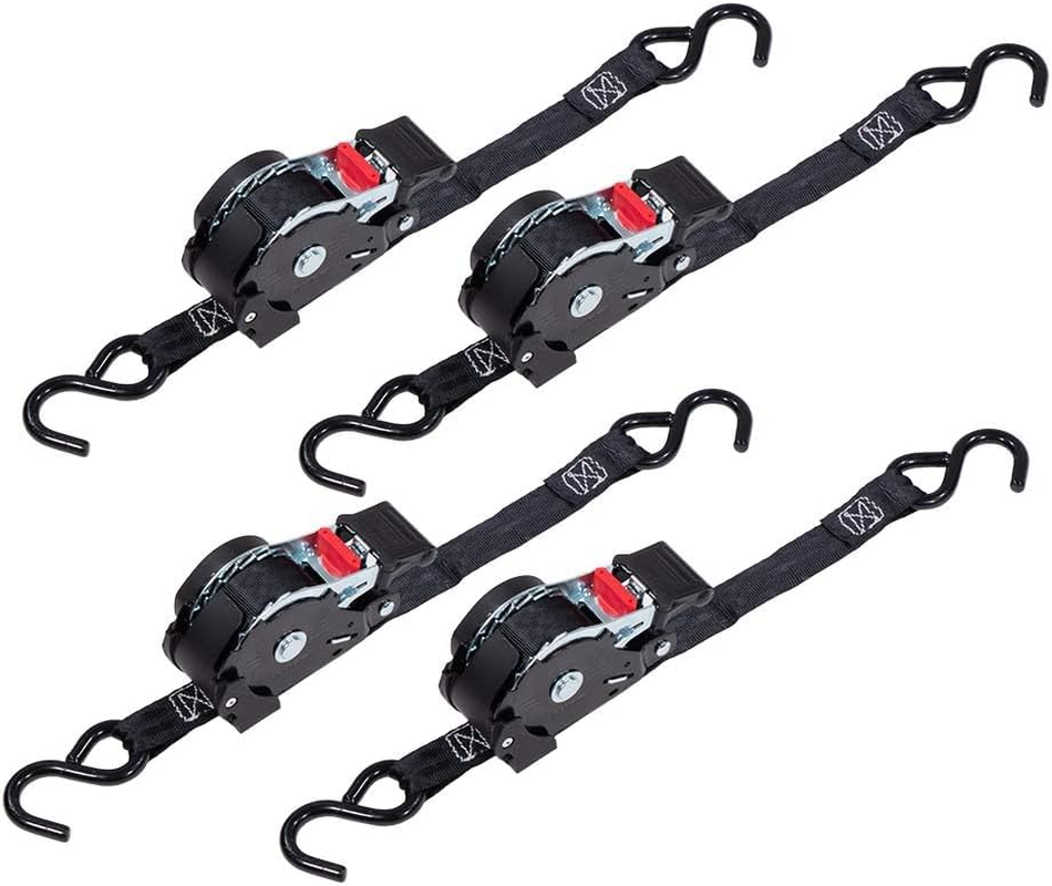 4 Auto Retract NO-RATCHETING Ratchet Straps | 1
