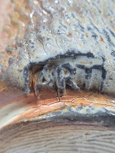 Studio Art Pottery Cup Signed ART 3.5" Tall Textured Natural Tones - Picture 5 of 6