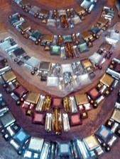 collar hand sewn beads metal 1.5x9" netting 1pc