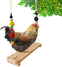 Vehomy Chicken Swing Chicken Perch Chicken Wood Stand Chicken Toy for Hens Handm