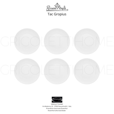 Rosenthal - Tac Gropius - Set 6 flache/Obst-/Dessertteller 22 cm - Händler