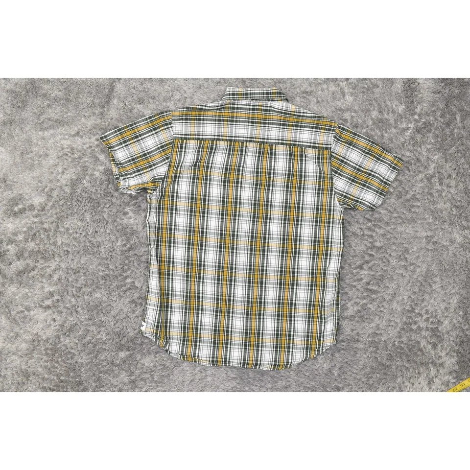 Caterpillar Men's Green Plaid 100% Cotton Button Shirt M Short Sleeve - Image 3 of 4