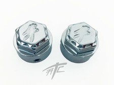 HAYABUSA CHROME KANJI KICKSTAND BRACKET BOLT CAPS 99-07 SUZUKI HAYABUSA