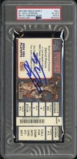 KOBE BRYANT & SHAQ LAST GAME 2004 NBA FINALS GM 5 CLINCHER TICKET SIGNED PSA 4/9