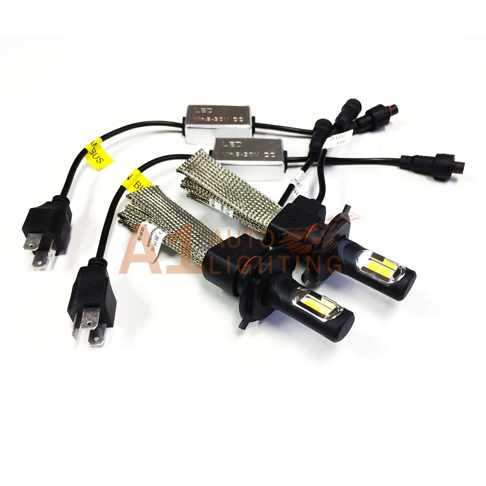 NUEVO Kit de faros LED Canbus H4 9003 36W sin ventilador 6000K blanco brillante bombillas altas/bajas Foto 3 de 4