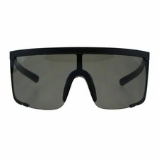 Super Oversized Goggle Sunglasses Black Unisex Fashion Square Visor Frame UV 400