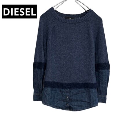 Diesel Cotton Denim Pullover Sweaters for Women size M