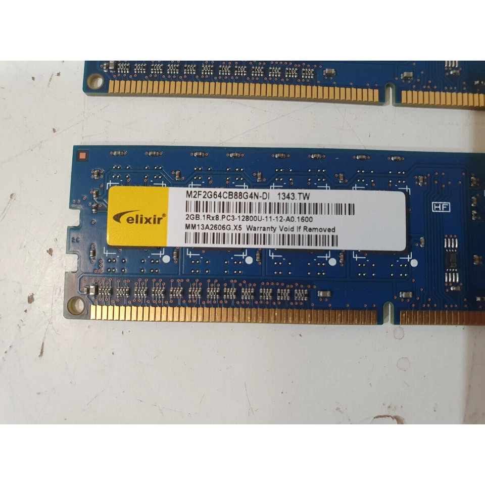 Lot of 2 Elixir M2F2G64CB88G4N-DI RAM PC3-12800U 1600MHz 240-Pin (2x2GB) DDR3 - Image 3 of 4