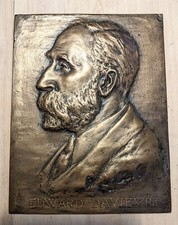 Antique Brass Plaque Edward Davies RI