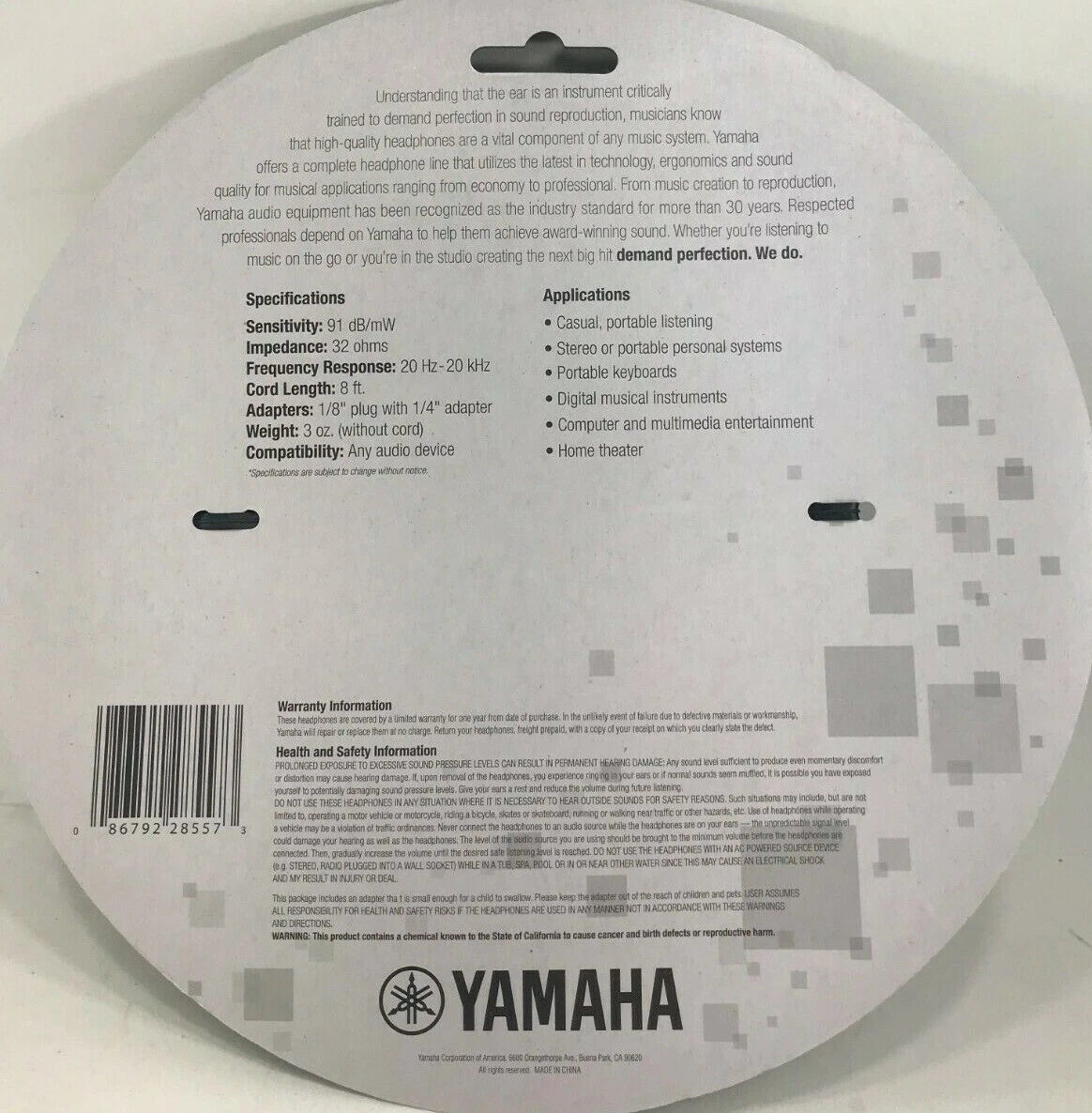 Yamaha RH1C Portable Stereo Headphones Black eBay