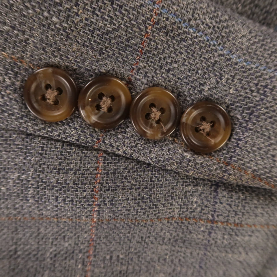 Chaqueta de Colección Hopsack S Gris Sobre Cuadros Seda Lana Lino Blazer Ralph Lauren 38R Foto 4 de 4