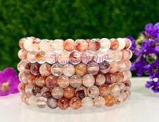 Wholesale Lot 6 Pcs Natural Hematoid 6mm 7.5 Crystal Stretch Bracelet