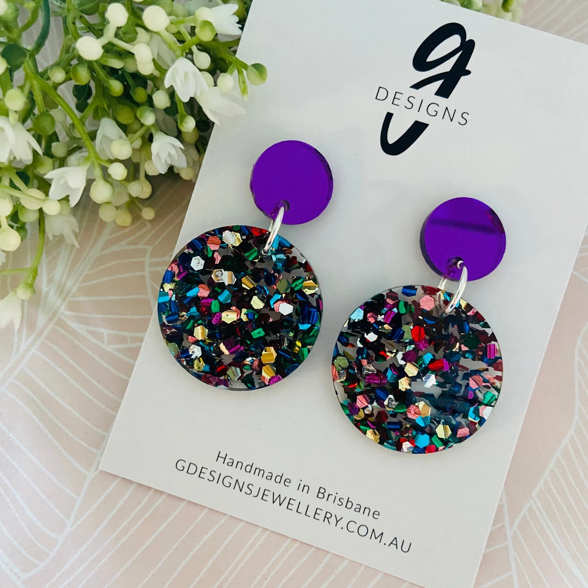 Acrylic Be Kind Rainbow Silver Glitter Earrings LGBT Pride – Lilleau  Fashion Boutique